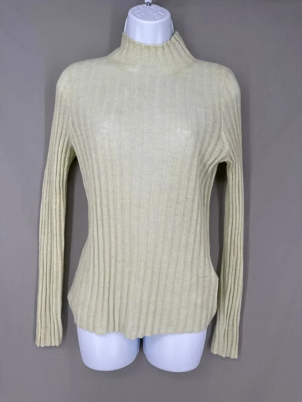 Madewell Sweater Womens Medium Green Alpaca Mockneck Cozy Pastel Sheer